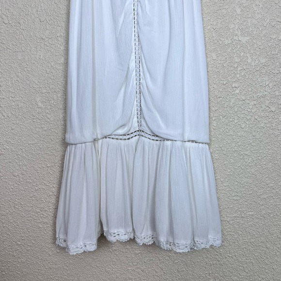 Cupcakes & Cashmere Crochet Frill Sundress Womens Medium White Drop Waist Coast - Picture 4 of 9